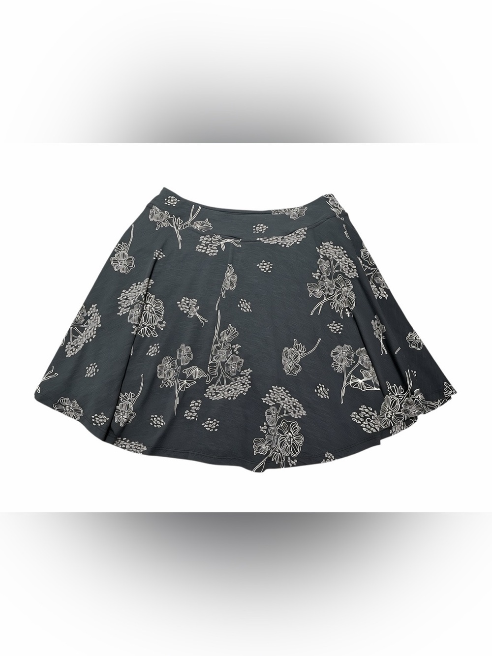 Toad and Co Birdie Skort Dark Gray Ivory Floral Size Medium